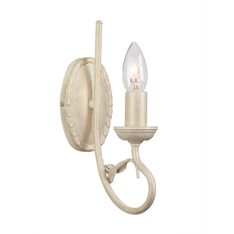 Jasmine Single Wall Light in ivory and Gold